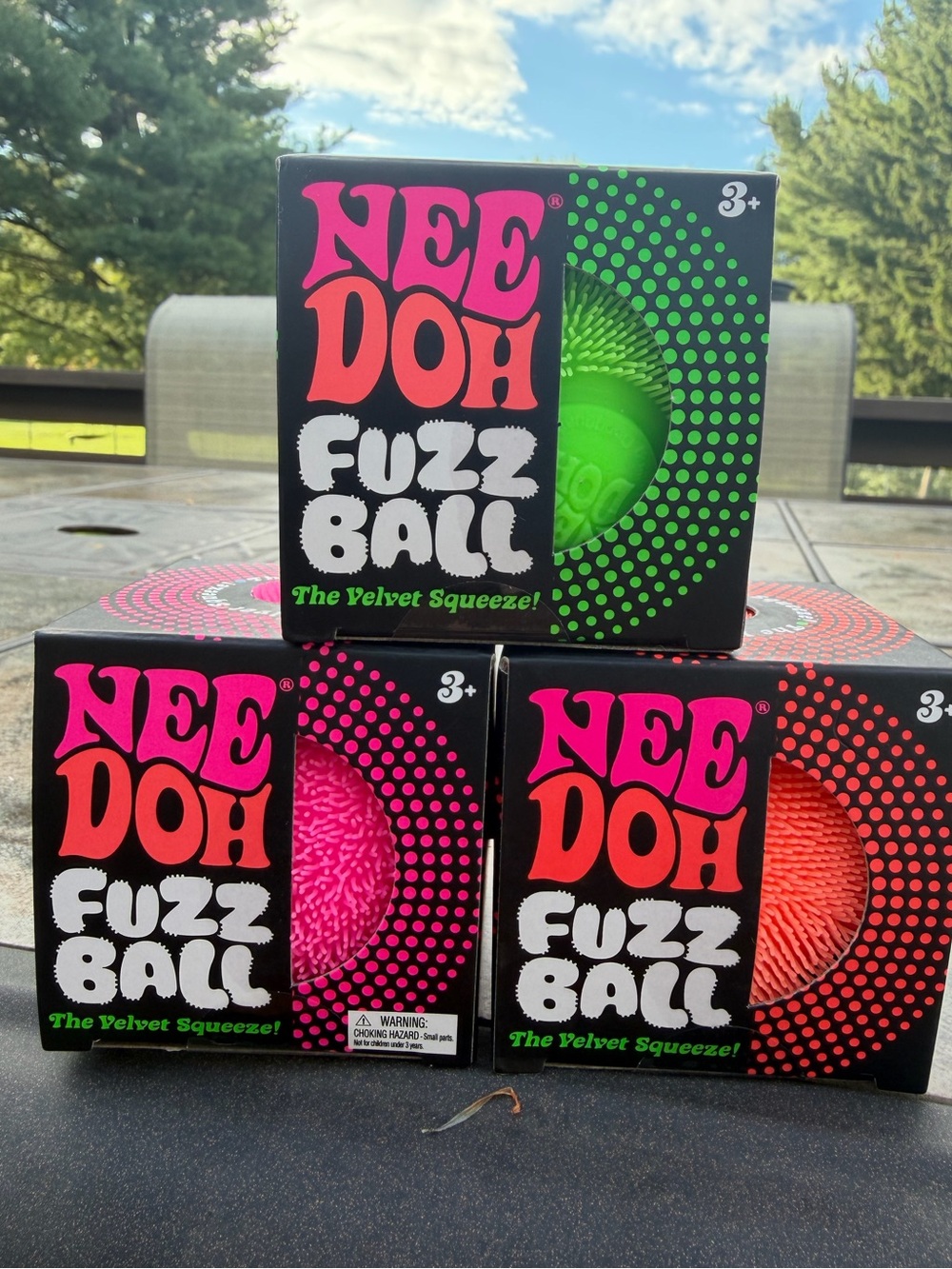 NeeDoh Fuzz Ball Neon Bundle of 3